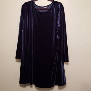 Old Navy Blue Crushed Velvet A line dress XXL